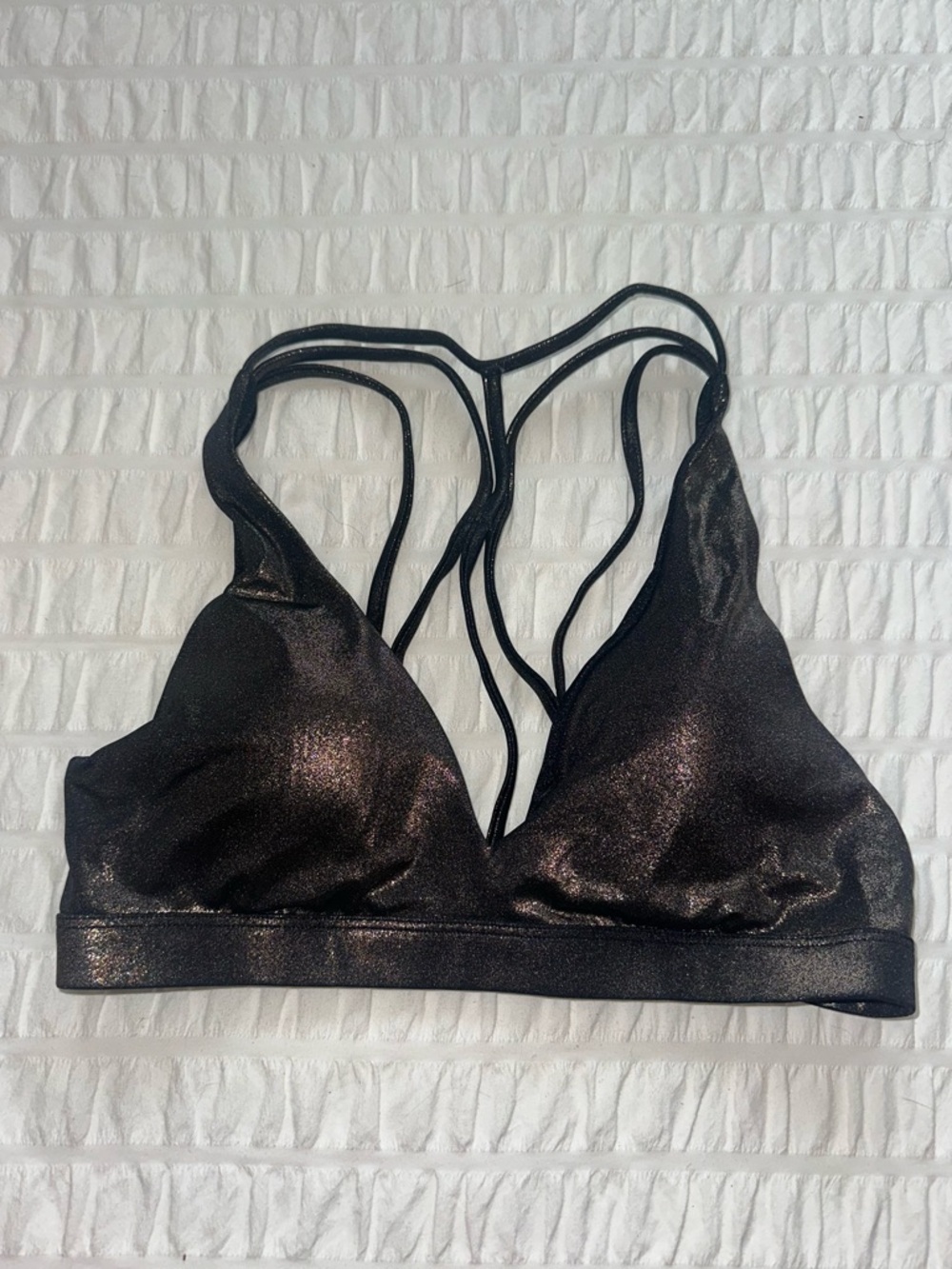 PINK Victoria's Secret Shimmery Black Strappy Bralette